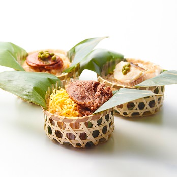 京料理の贈答品を集めたギフト一覧ページへのリンクバナー。竹籠に盛り付けた上品な飯蒸しのイメージ