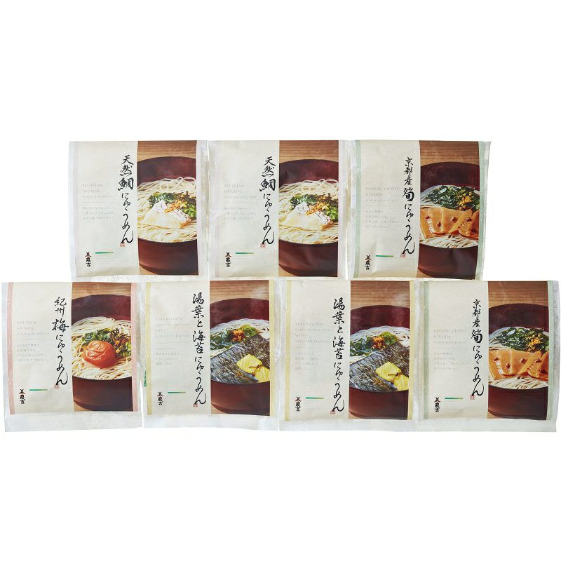 美濃吉にゅう麺詰合せ 7個入り│4種のこだわり食材を使用しています 京